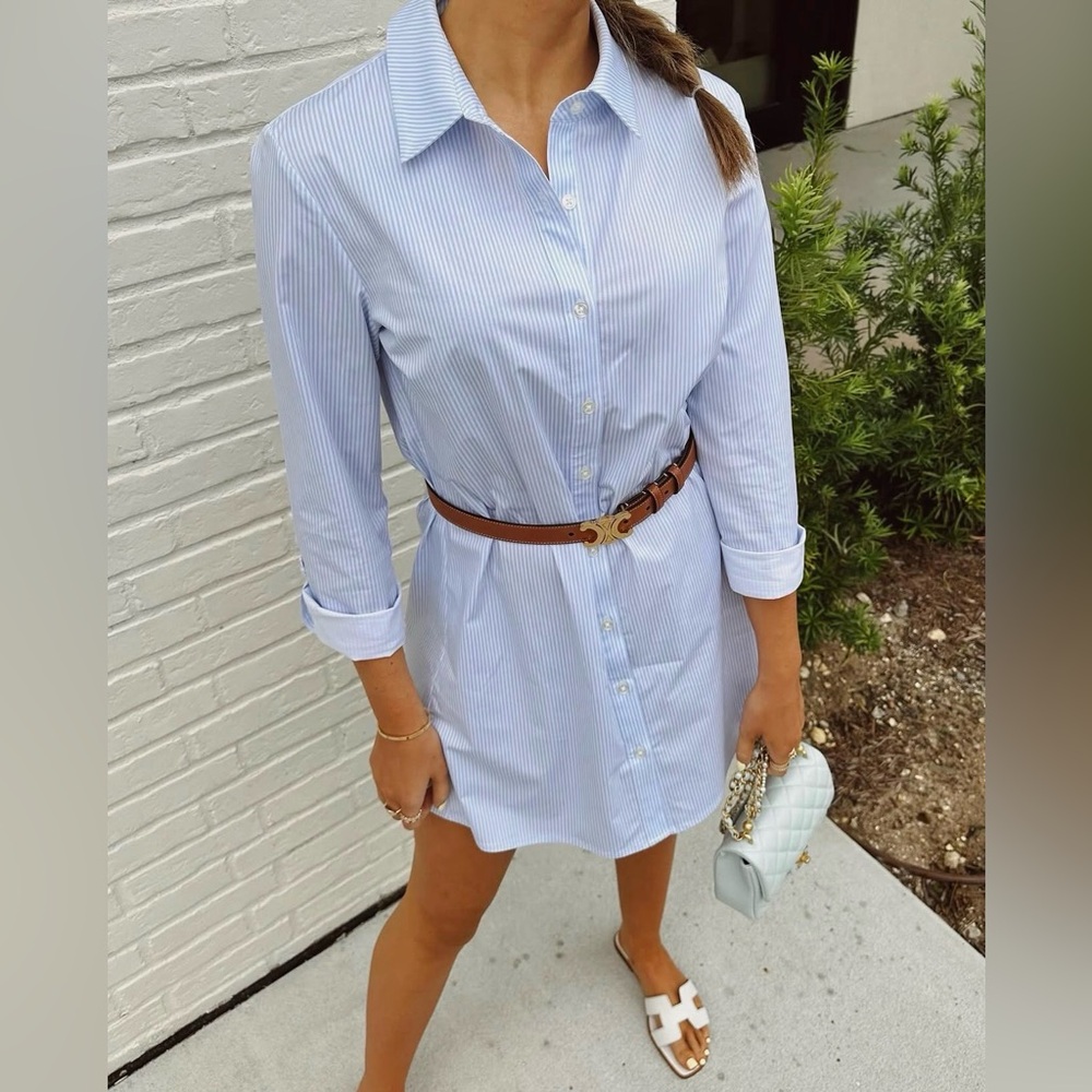 Rachel Parcell Striped Poplin Shirt Dress
